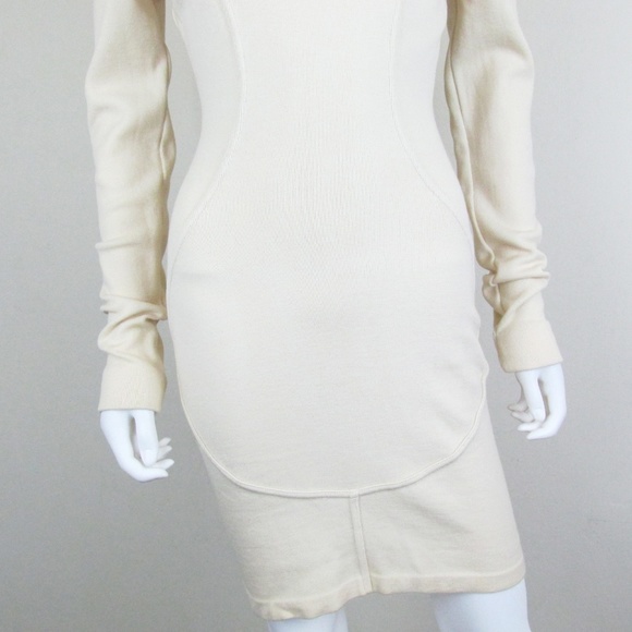Alaia | Cream Wool Knit Bodycon Vintage Dress XS - Picture 3 of 8